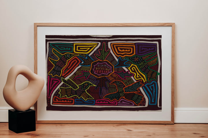 Traditional Multi-Color Bird And Flower Mola