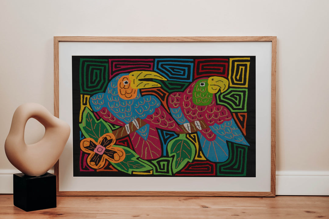 Fantasy Red And Blue Toucan And Parrot Bird Mola