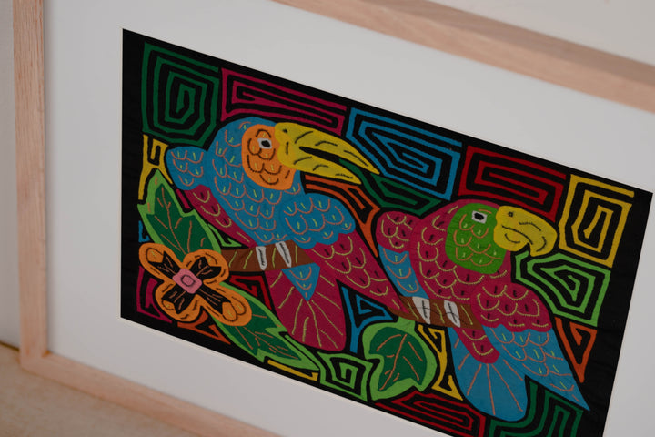 Fantasy Red And Blue Toucan And Parrot Bird Mola
