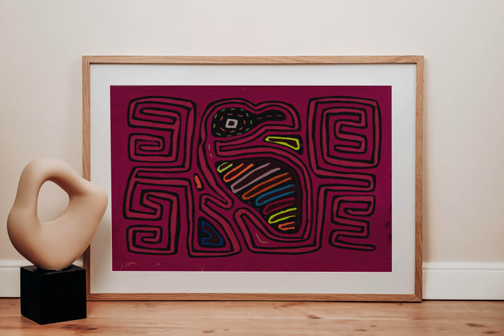 Traditional Pink Rainforest Bird Mola
