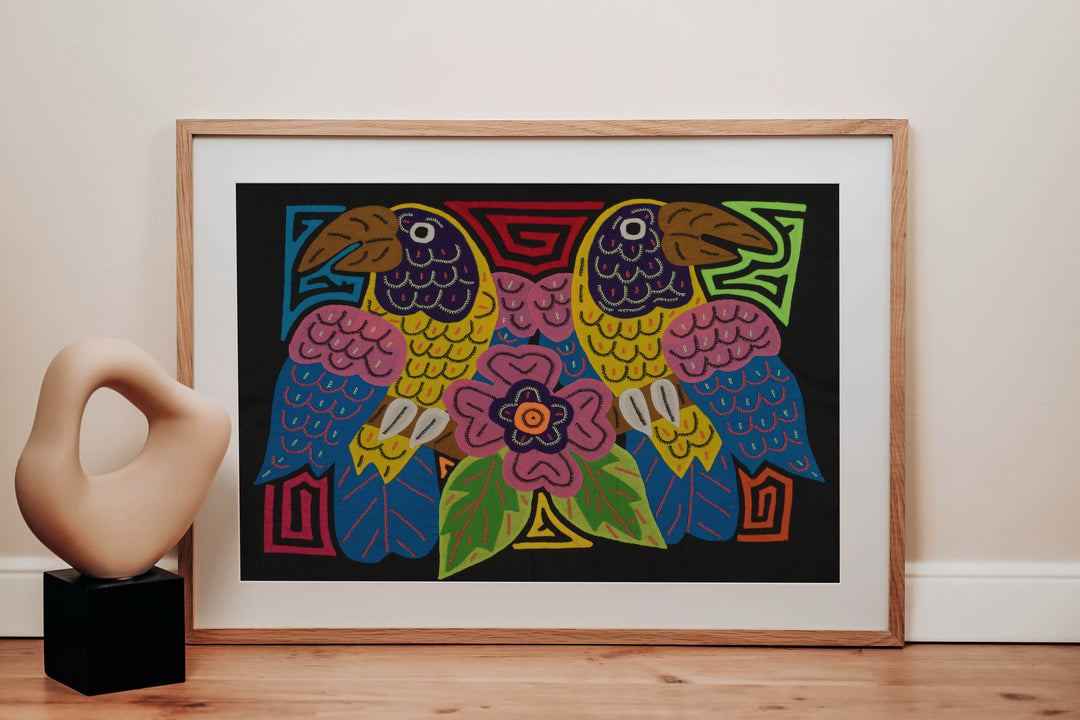 Fantasy Pink Yellow And Blue Two Toucan Oarrot Bird Mola