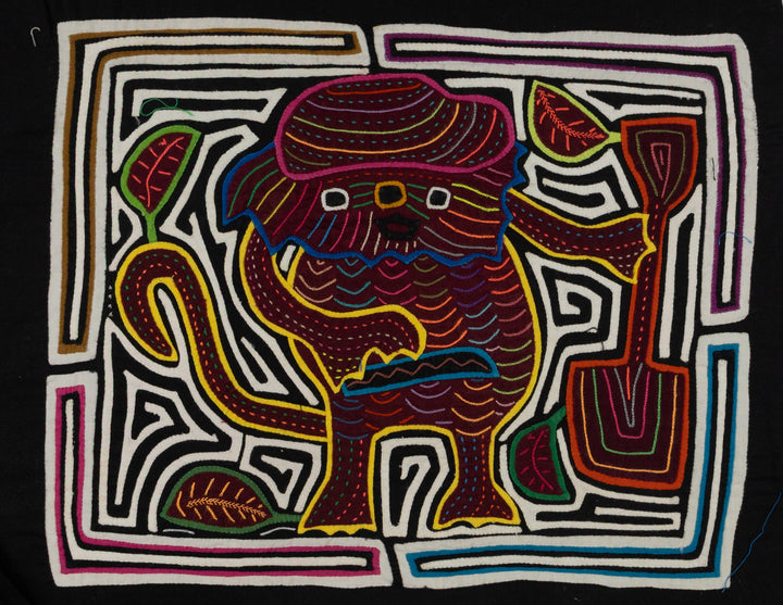 Traditional Burgundy Black And White Jolly Monster Mola