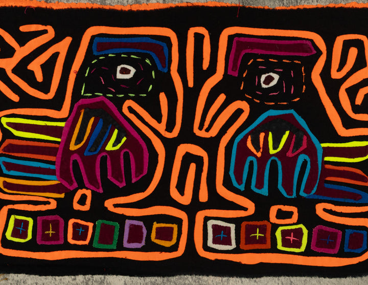 Traditional Black And Neon Orange Debate Mola
