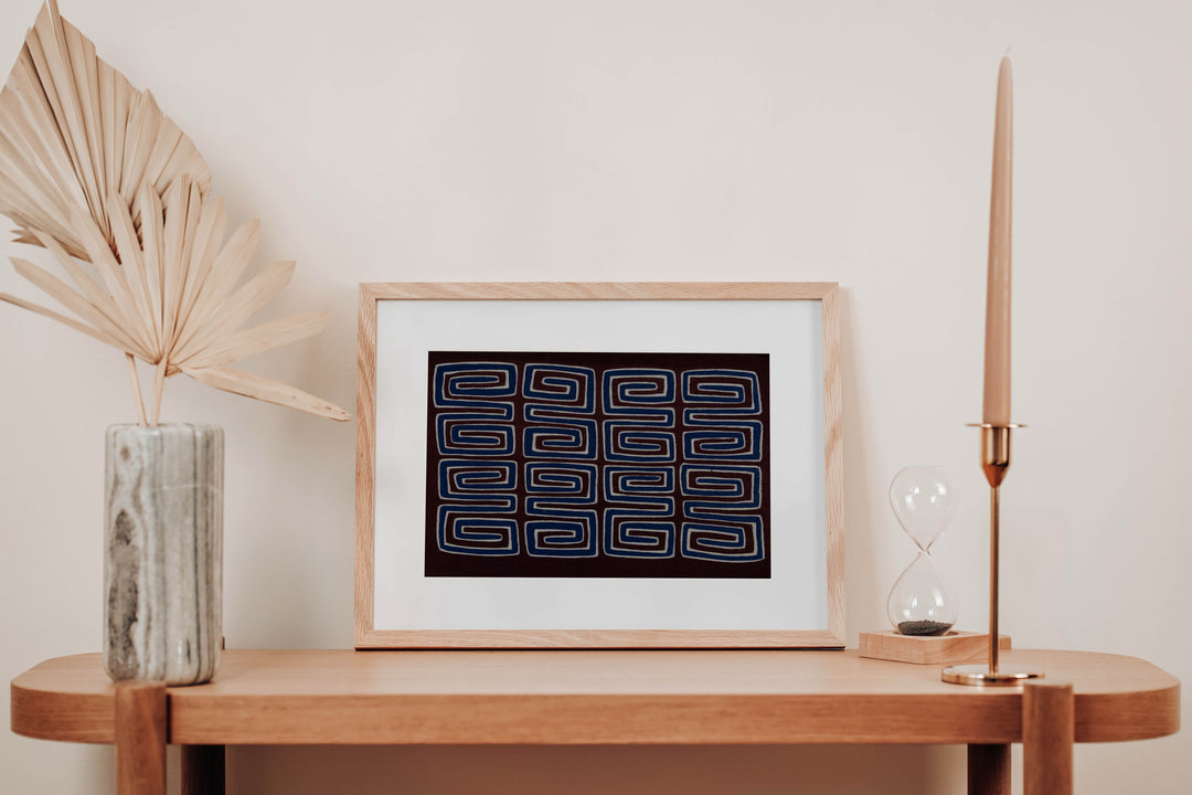 Maroon White And Blue Classic Design Mola