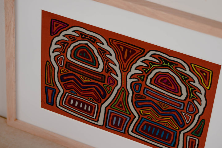 Traditional Orange And White Blazing Basket Mola