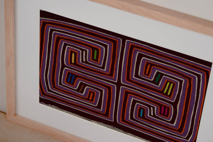 Traditional Purple Orange And White Classic Design Mola