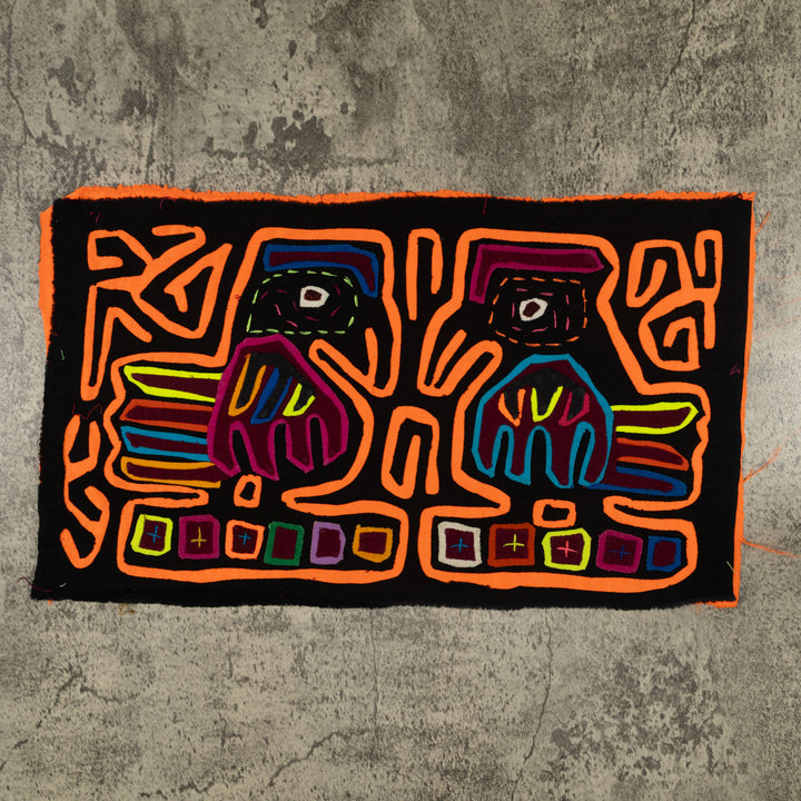 Traditional Black And Neon Orange Debate Mola