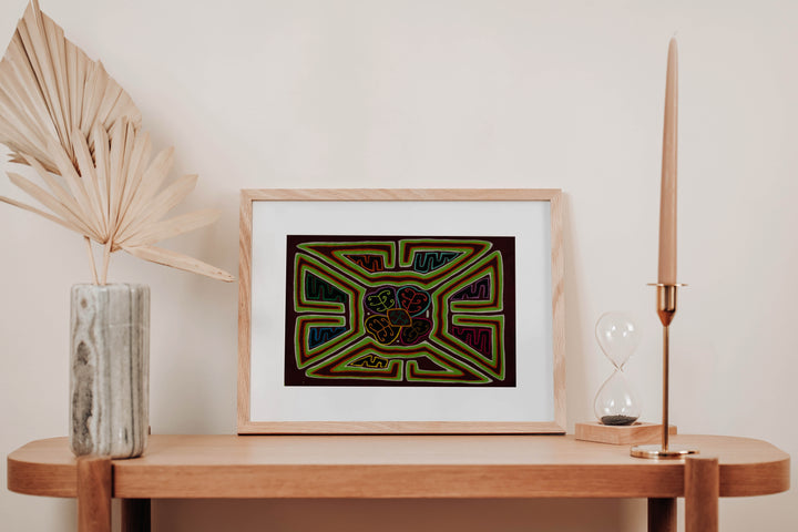 Classic Burgundy And Green Floral Flower Mola