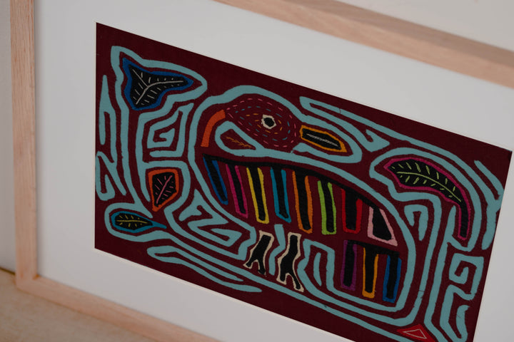 Traditional Burgundy And Turquoise Goose Mola