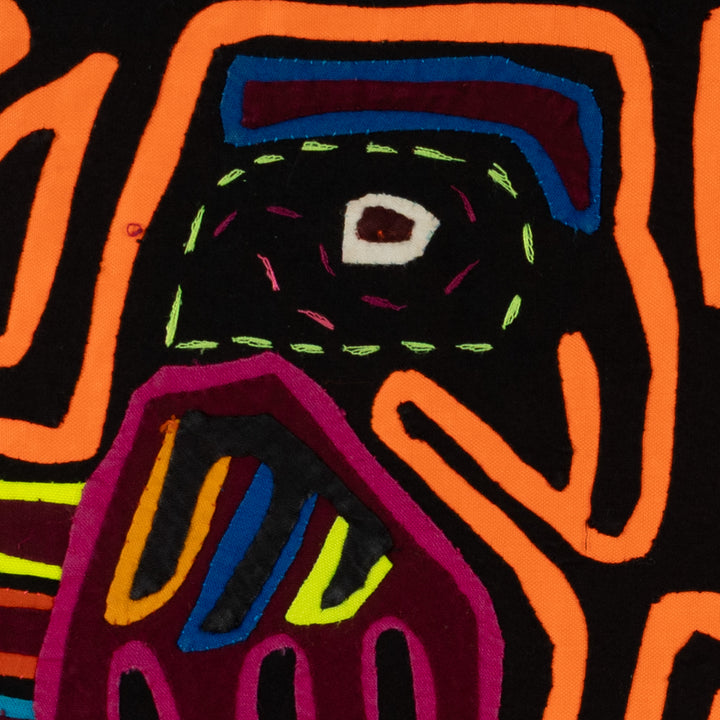 Traditional Black And Neon Orange Debate Mola