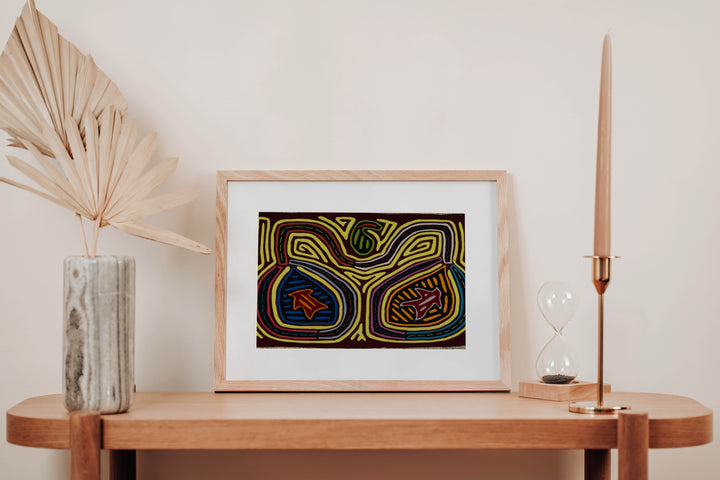 Traditional Burgundy And Yellow Classic Design Mola
