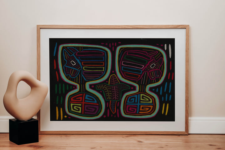 Multi-Color Puppy Dog In A Maraca Mola