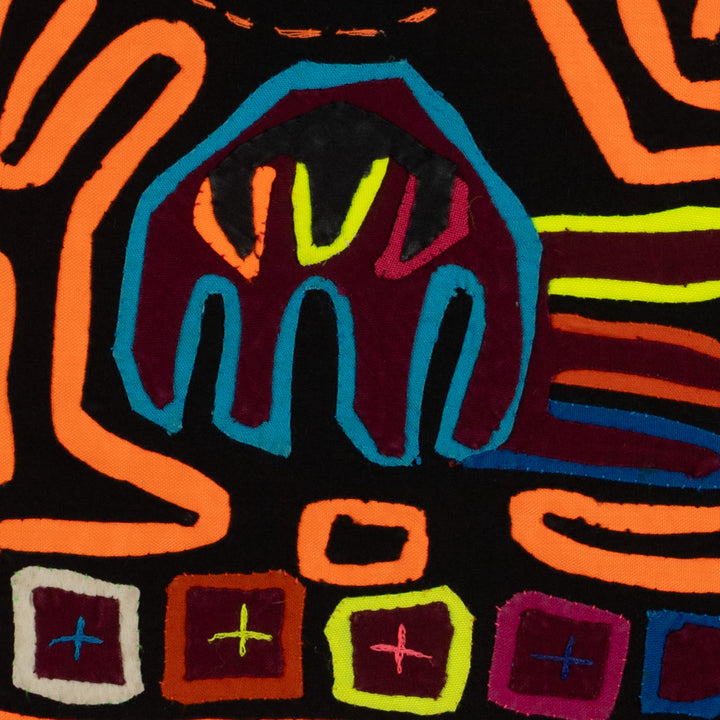 Traditional Black And Neon Orange Debate Mola