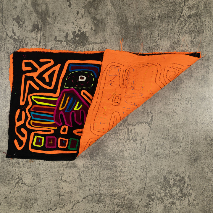 Traditional Black And Neon Orange Debate Mola