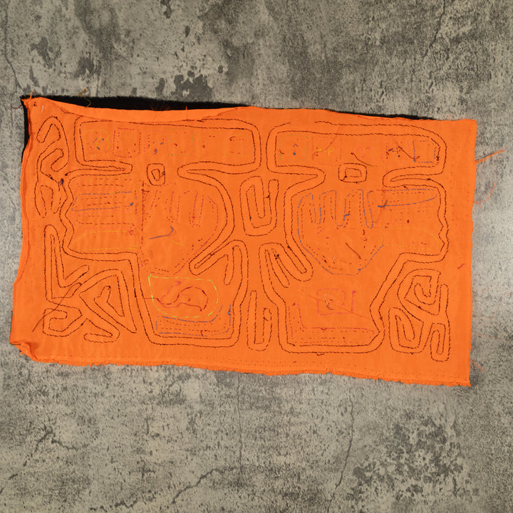 Traditional Black And Neon Orange Debate Mola