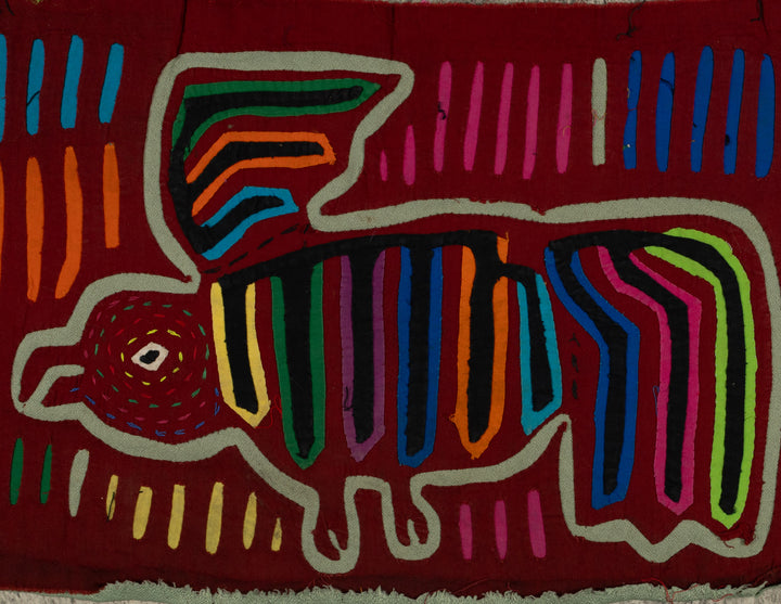 Traditional Maroon And Gray Drone Bird Mola