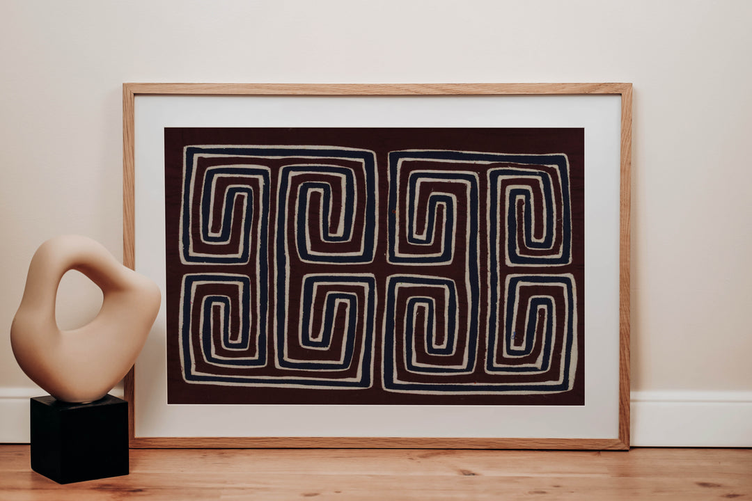 Traditional Burgundy Black And White Classic Design Mola