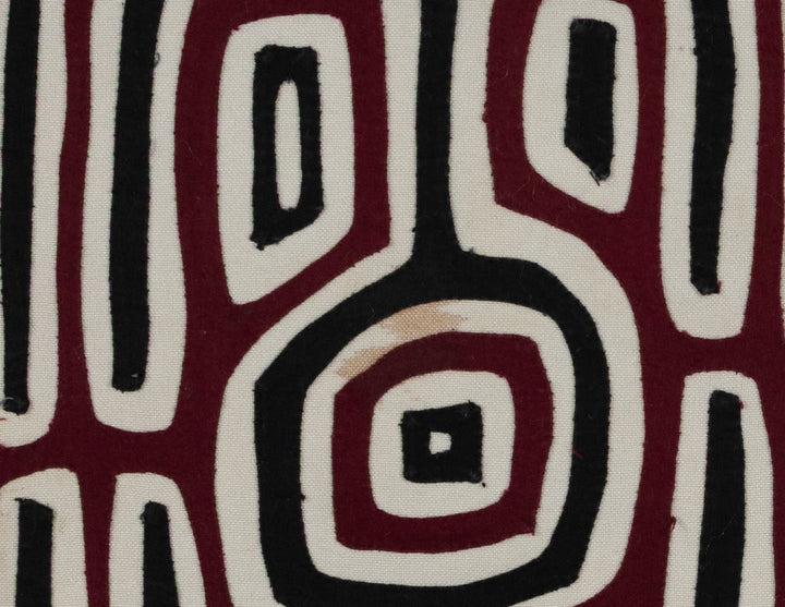 Traditional Burgundy Black And White Optical Illusion Mola