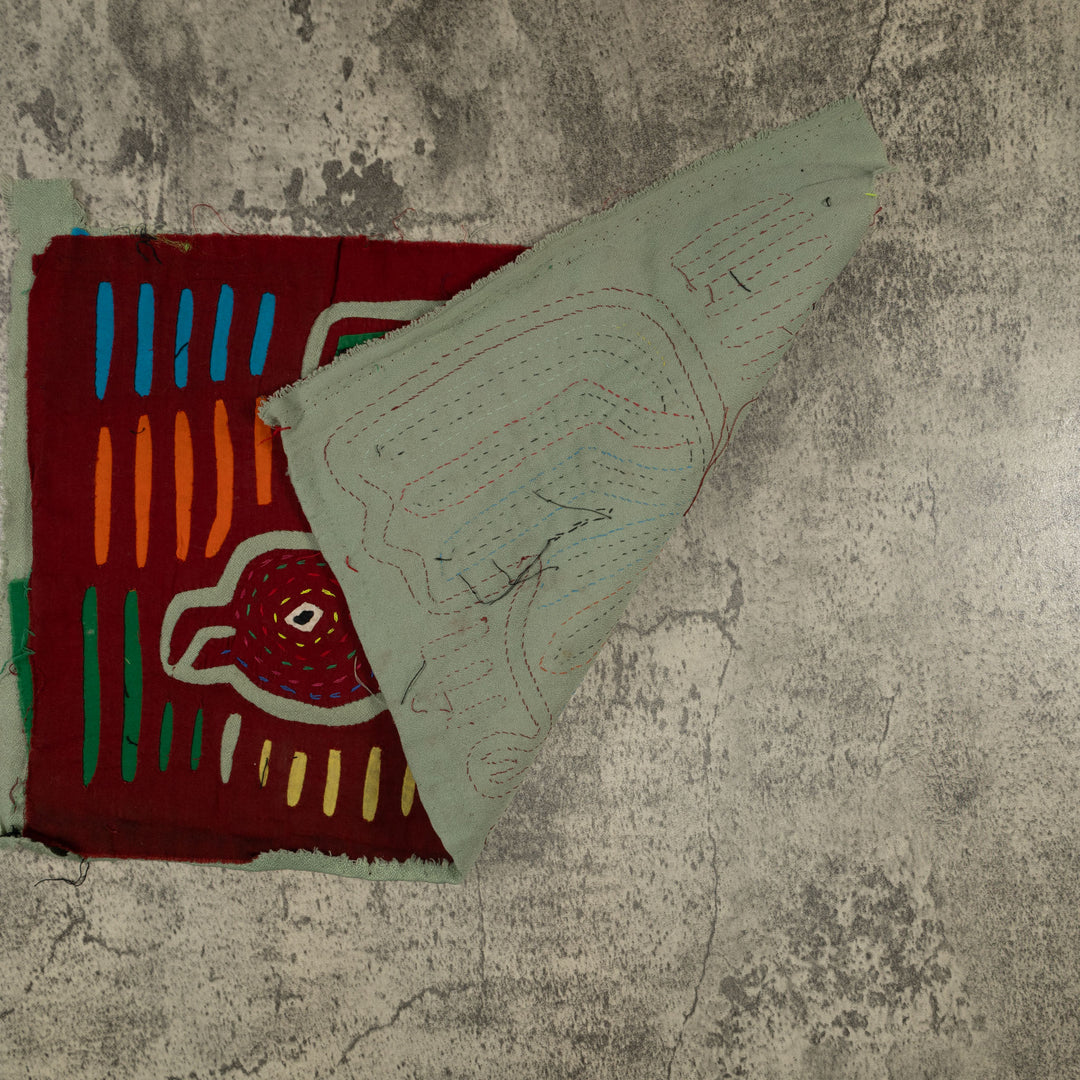 Traditional Maroon And Gray Drone Bird Mola
