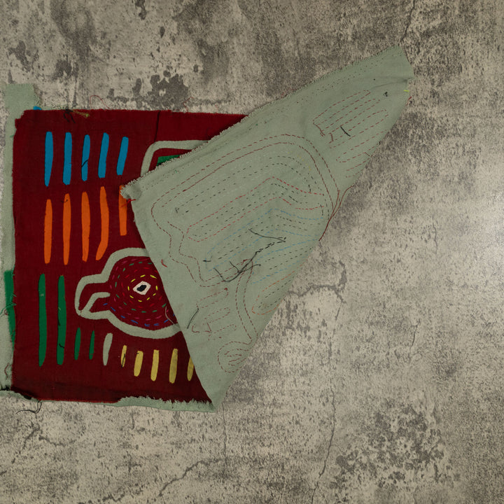 Traditional Maroon And Gray Drone Bird Mola