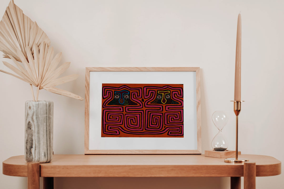 Traditional Orange And Pink Big Cheek Mola