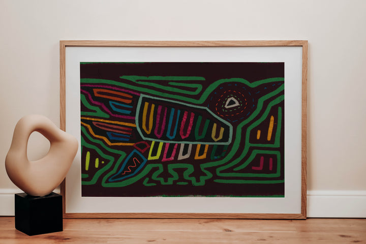 Classic Green And Maroon Jungle Bird Mola