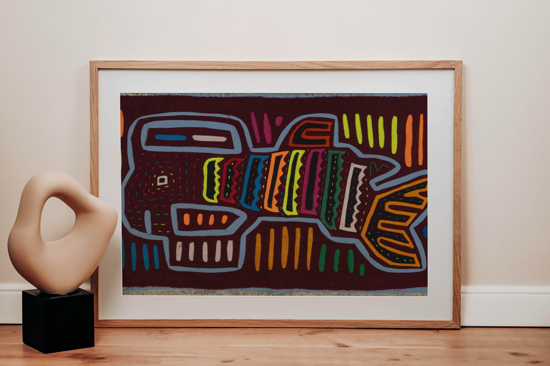 Traditional Burgundy And Blue Monster From The Deep Mola