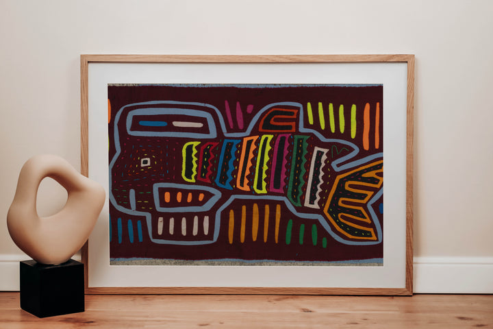 Traditional Burgundy And Blue Monster From The Deep Mola