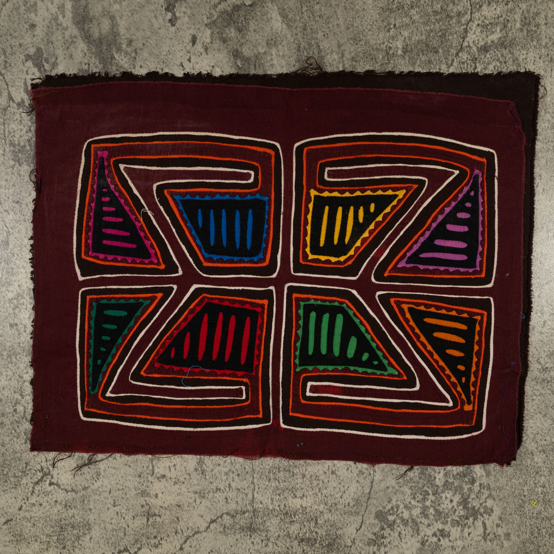 Traditional Burgundy Black And White Classic Mola