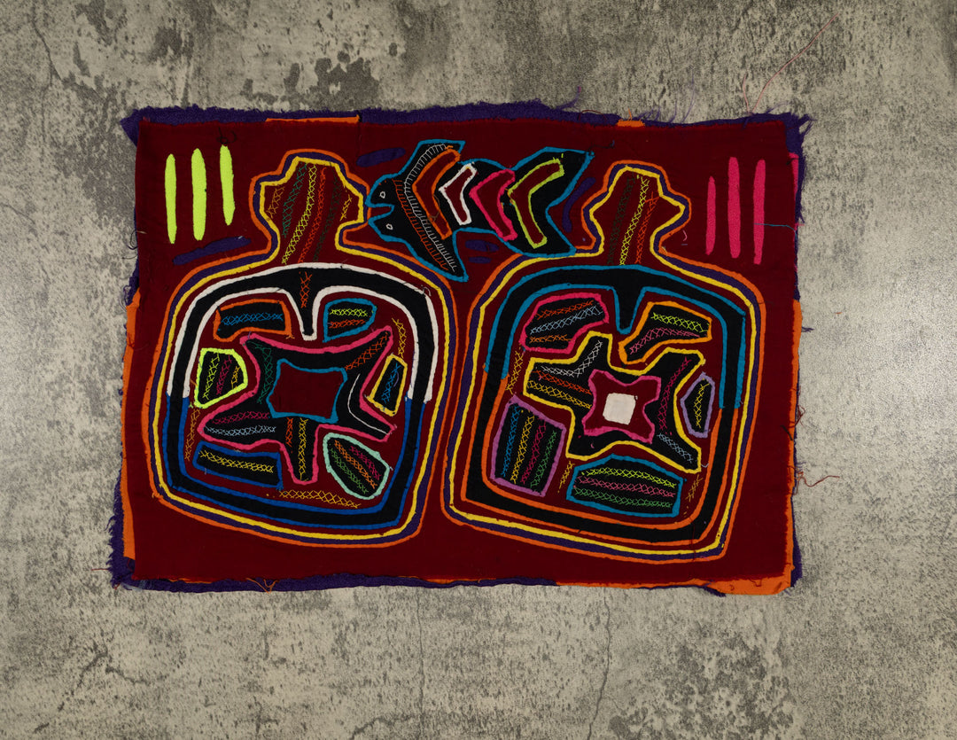 Traditional Multi-Color Fish And Jug Mola