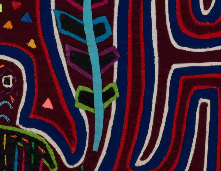 Traditional Burgundy Blue And White Classic Design Mola