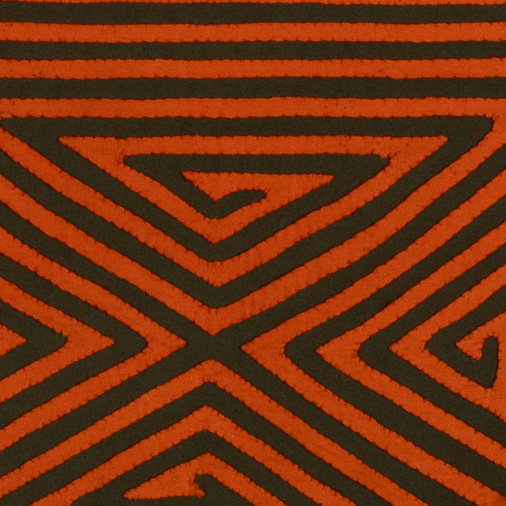 Vintage Orange And Black Four Square Mola