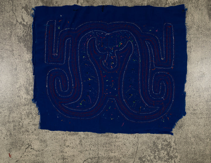 Traditional Burgundy Blue And White Classic Design Mola