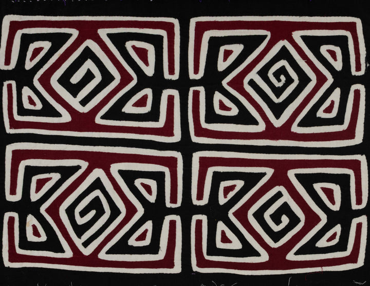 Traditional Burgundy Black And White Classic Design Mola