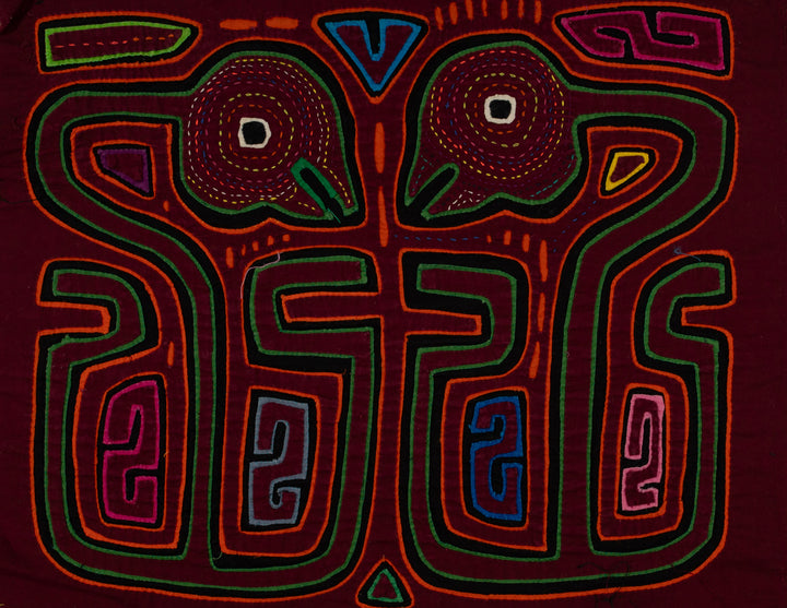 Traditional Burgundy and Green Talking Head Mola