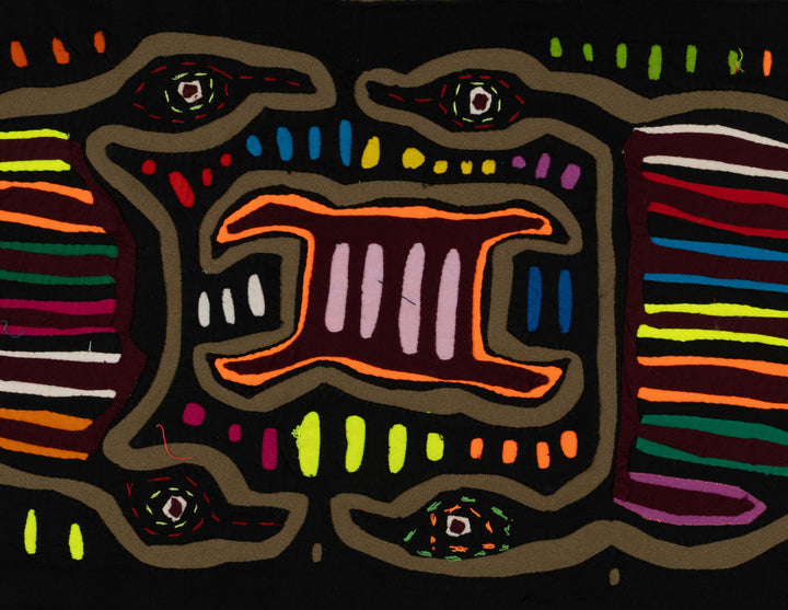 Traditional Black And Brown Head Over Heels Mola