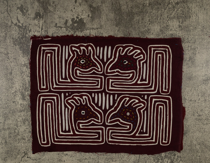 Burgundy And White Bird Head Mola