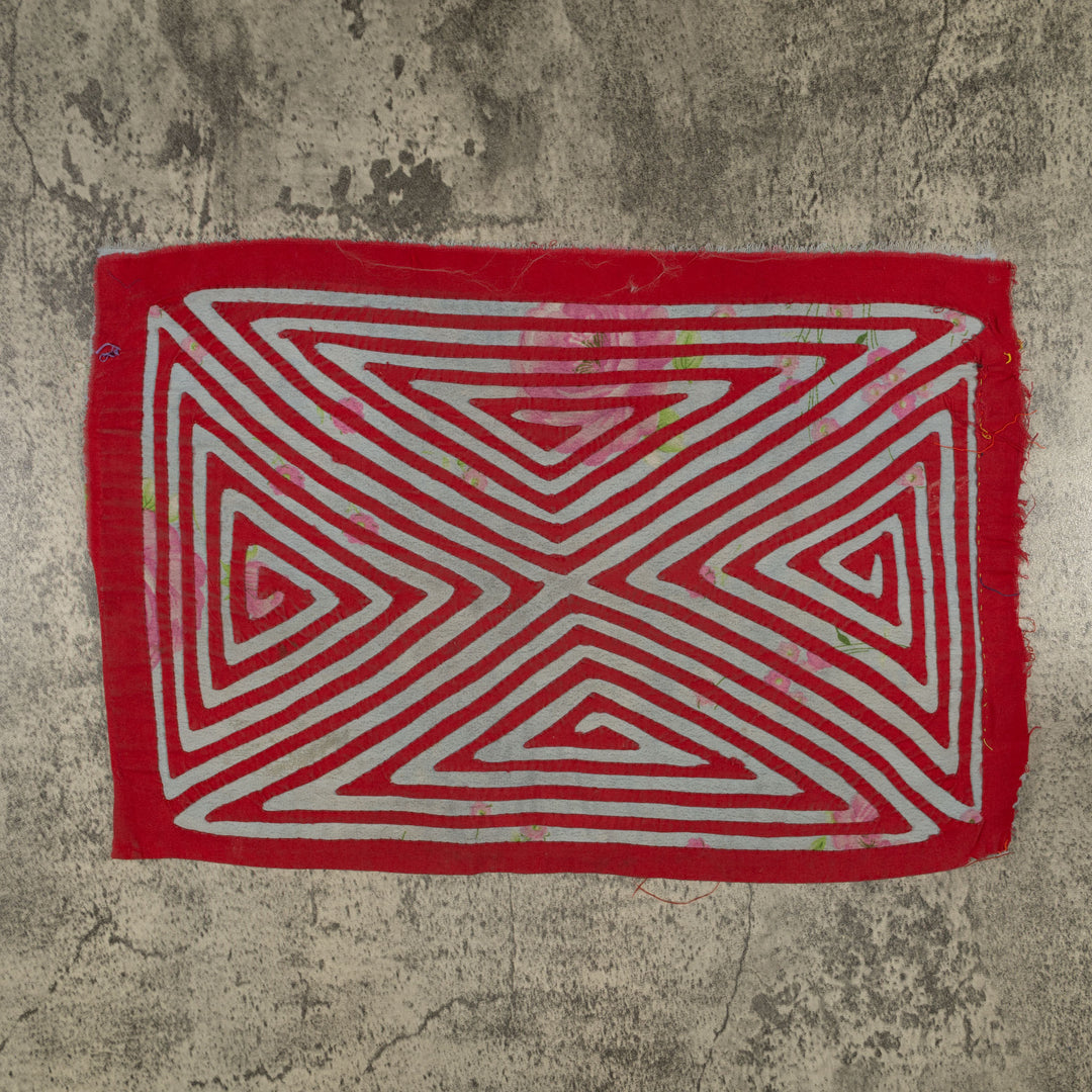 Vintage Red And Gray Floral Background Mola