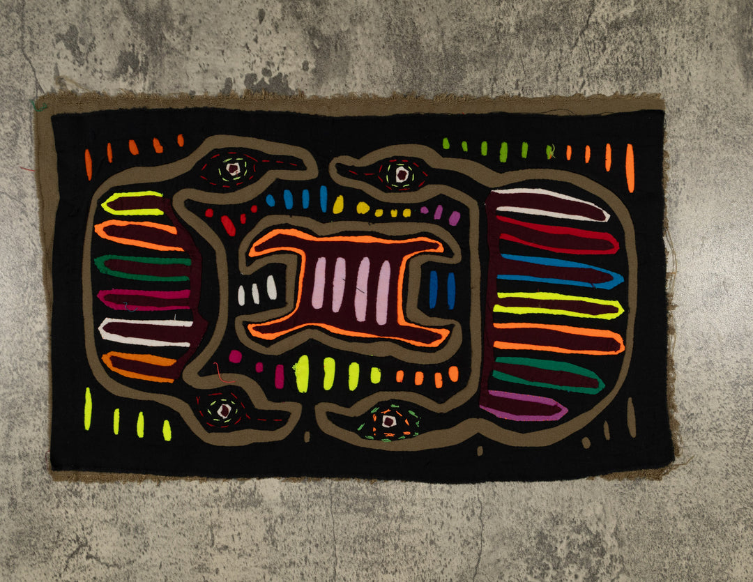 Traditional Black And Brown Head Over Heels Mola