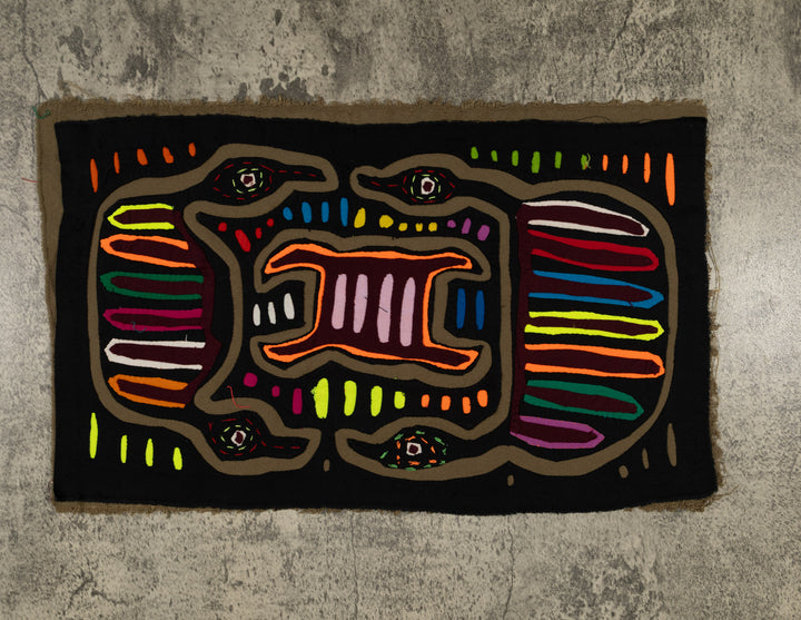 Traditional Black And Brown Head Over Heels Mola