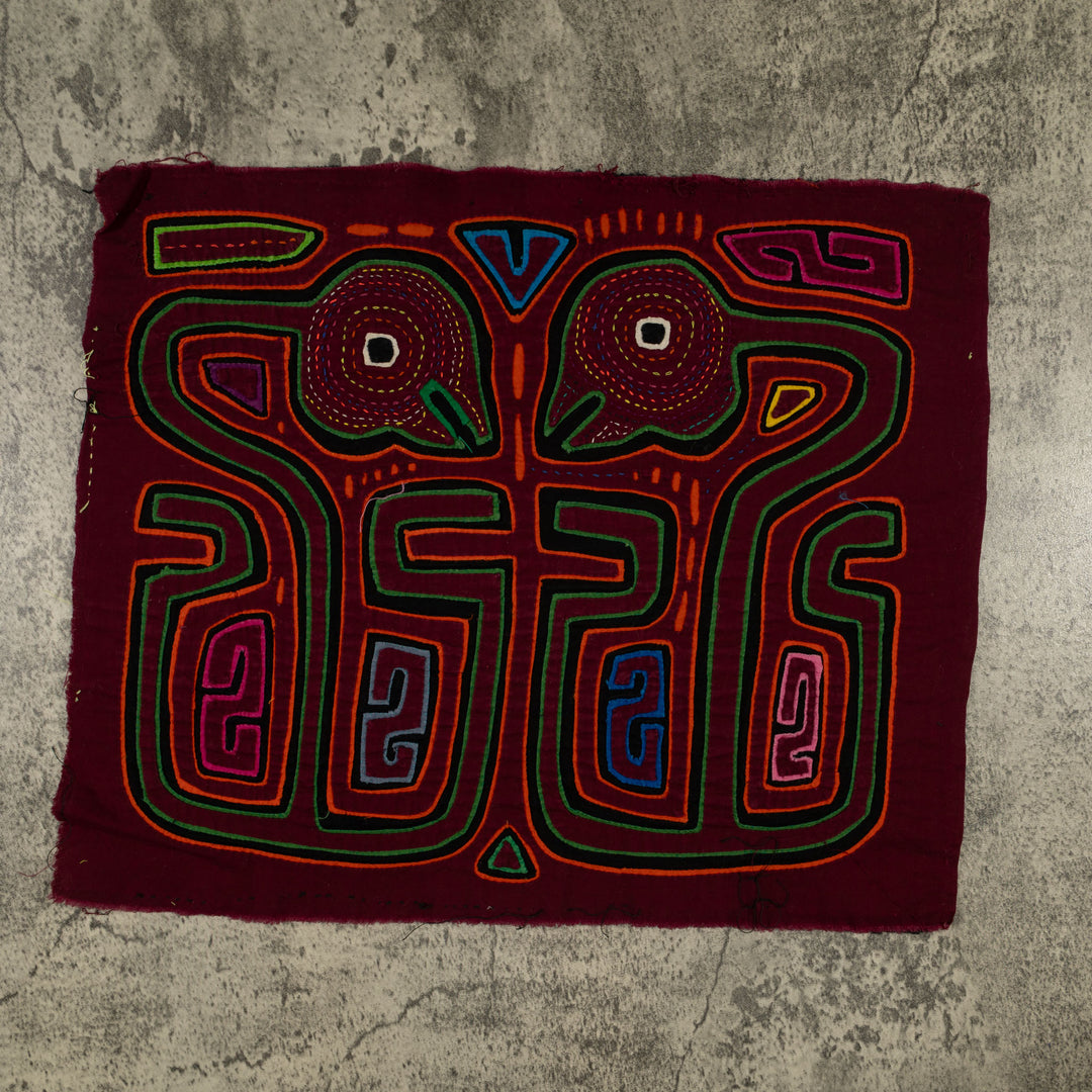 Traditional Burgundy and Green Talking Head Mola