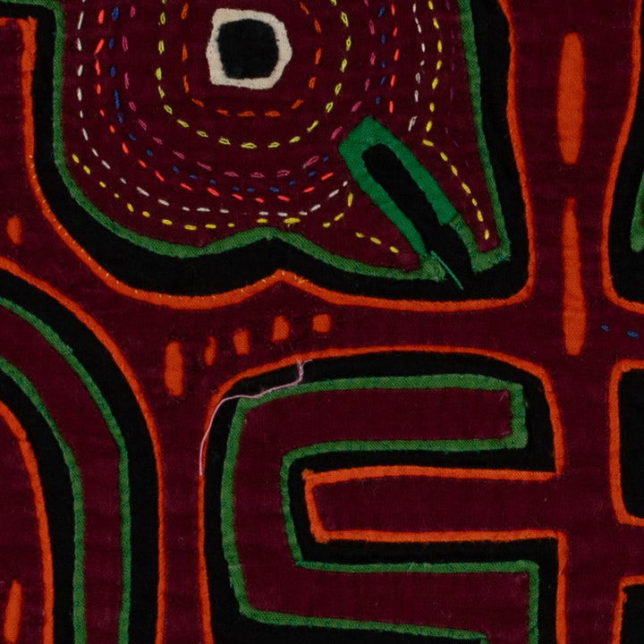 Traditional Burgundy and Green Talking Head Mola