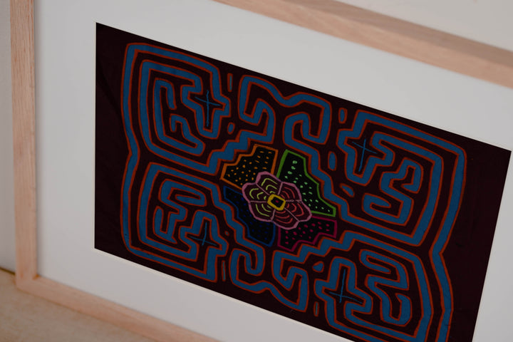Maroon And Blue Floral Flower Mola
