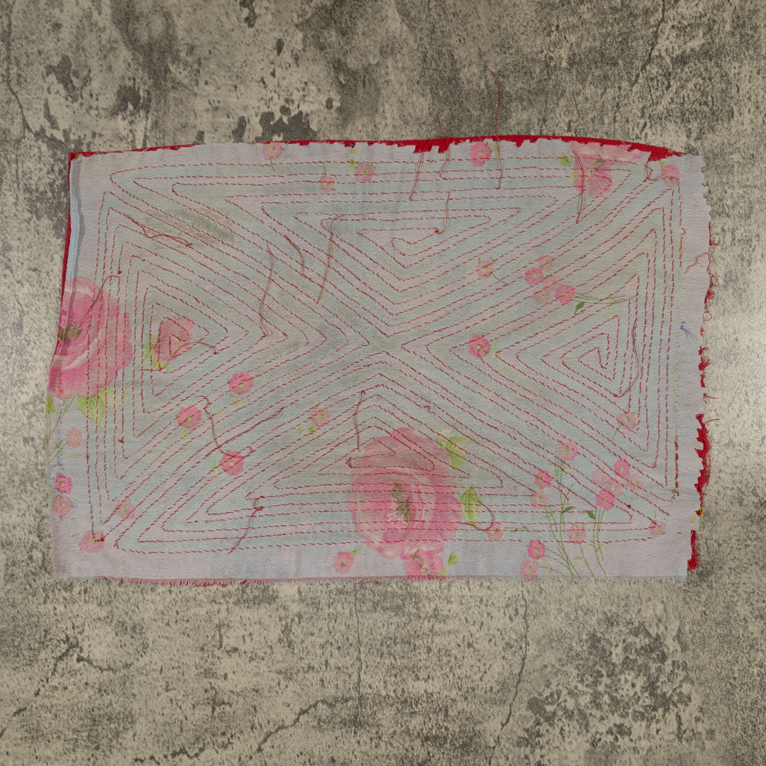 Vintage Red And Gray Floral Background Mola