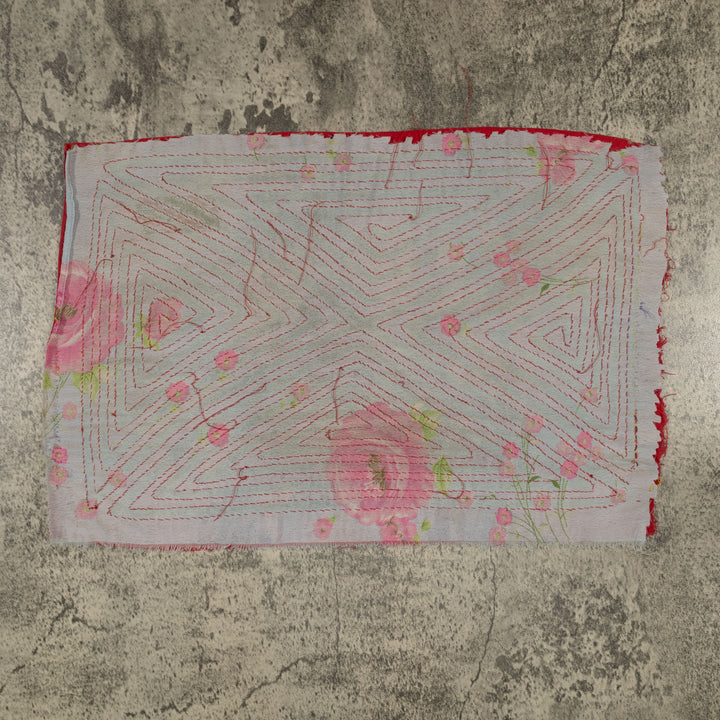 Vintage Red And Gray Floral Background Mola