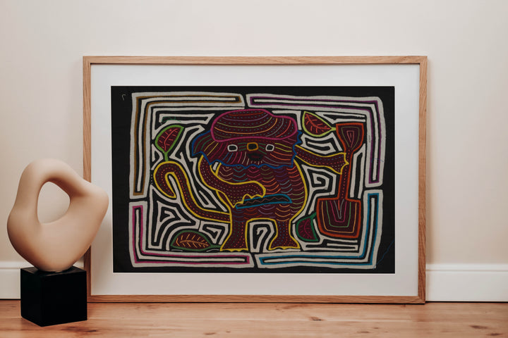 Traditional Burgundy Black And White Jolly Monster Mola