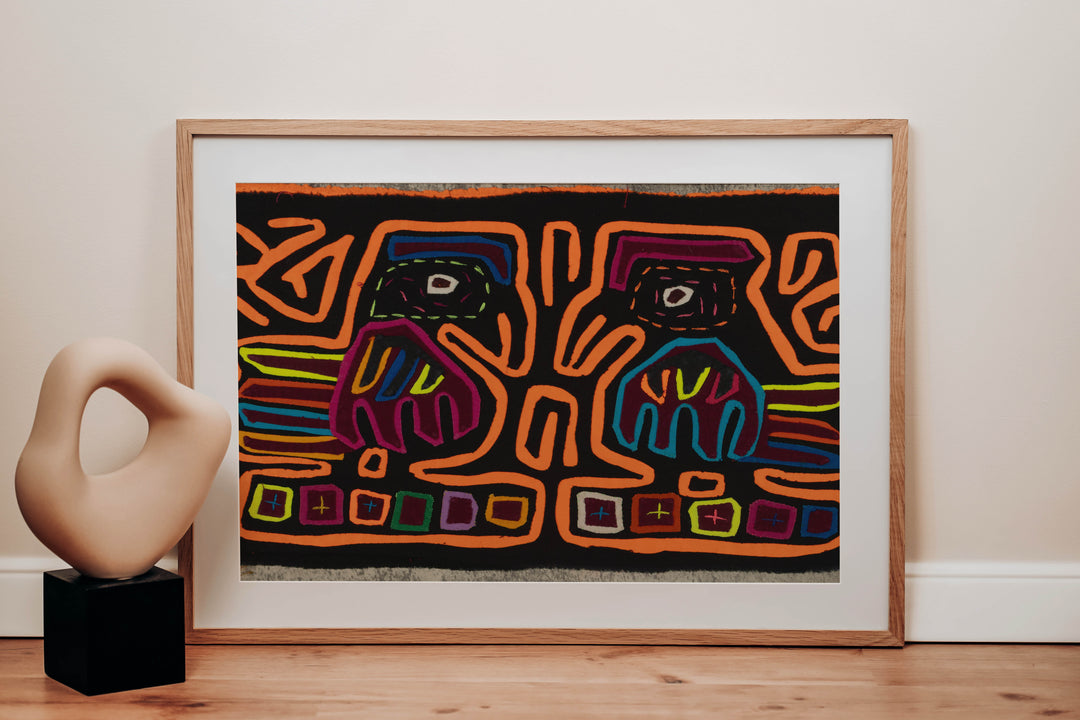 Traditional Black And Neon Orange Debate Mola