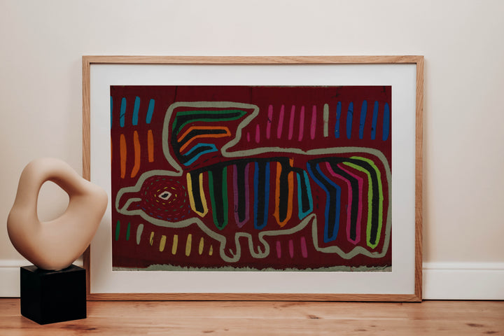 Traditional Maroon And Gray Drone Bird Mola