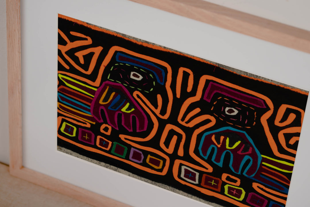 Traditional Black And Neon Orange Debate Mola