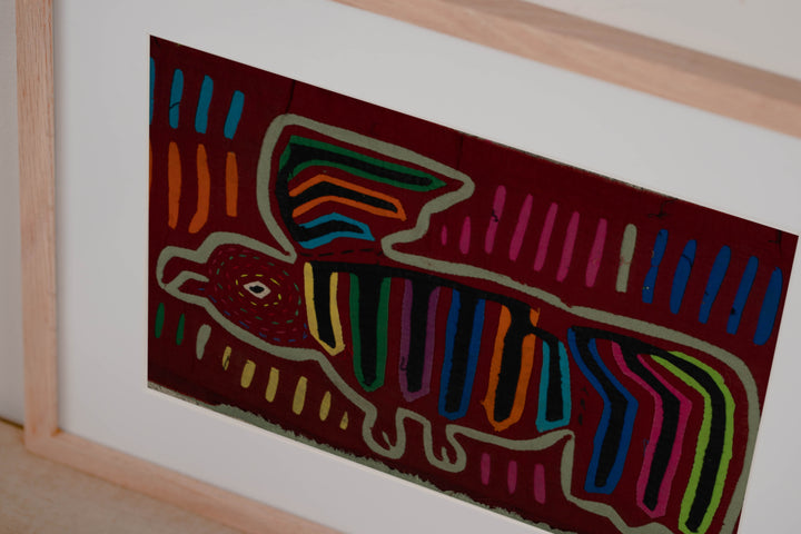 Traditional Maroon And Gray Drone Bird Mola